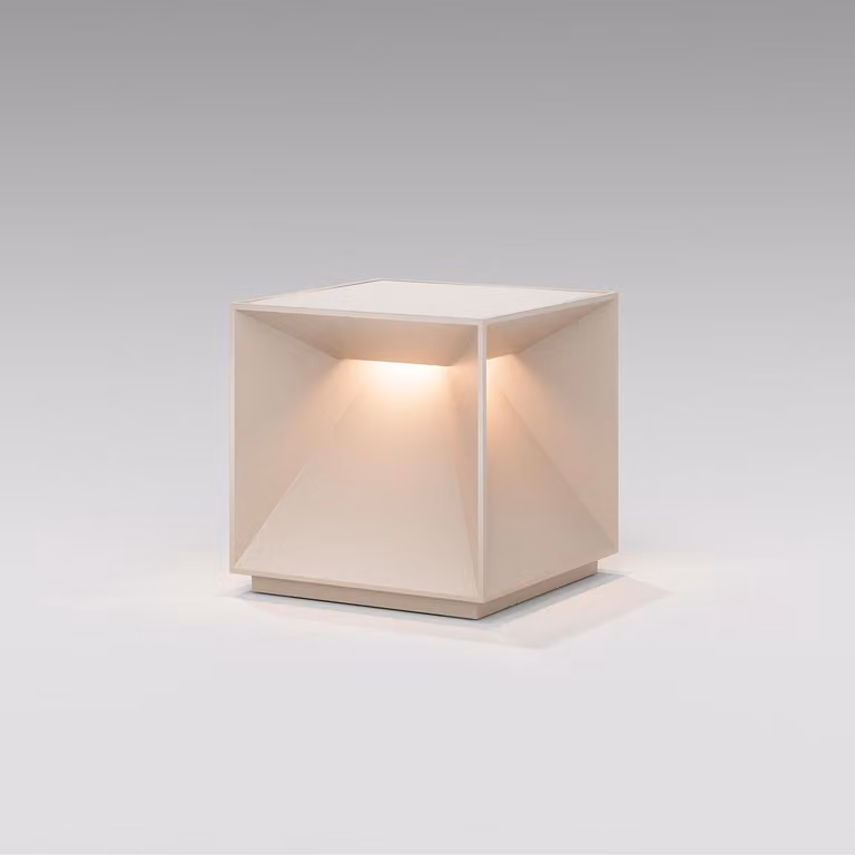 Sigor Lampada da tavolo ricaricabile a LED Nutalis IP54 a forma di cubo Flex Mood 2700/2200K beige dune