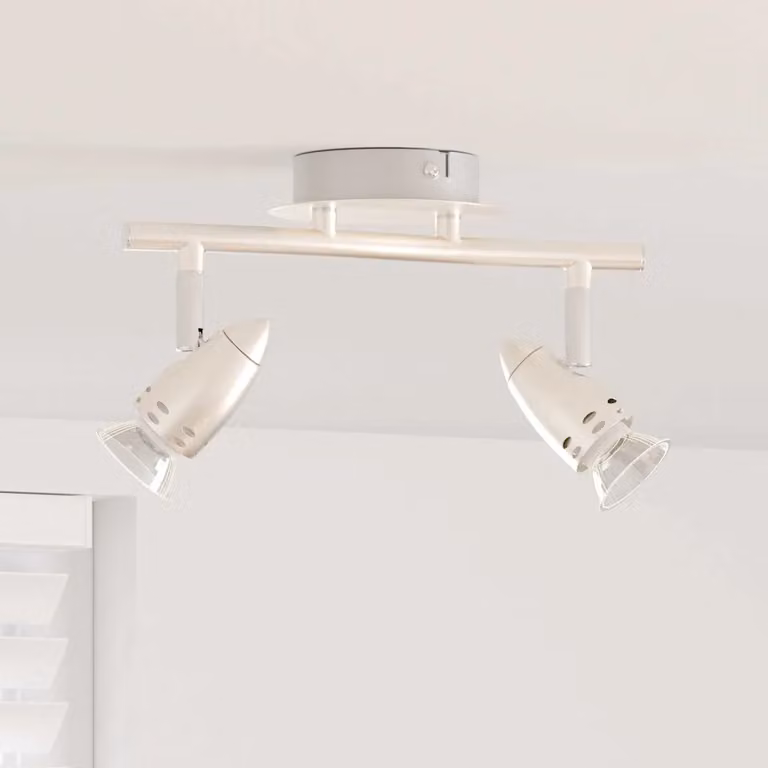 Faretto da soffitto regolabile vidaXL in metallo argento L: 27 cm, P: 10 cm, H: 12 cm