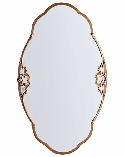 Beliani Specchio da parete Vintage Glamour Style Telaio in metallo Pezzo decorativo da parete Oro