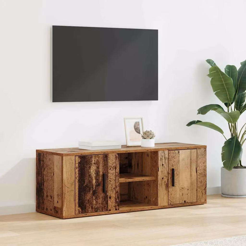 Mobile TV vidaXL in legno vecchio marrone L 100 x P 31,5 x H 35 cm