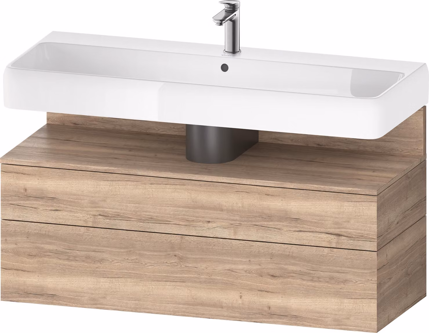 Duravit Collection One Meuble sous-lavabo, 1 tiroir et 1 tiroir, 1190x470x590mm, niche chêne mamelonné, QA4396055550000, QA4396055550000