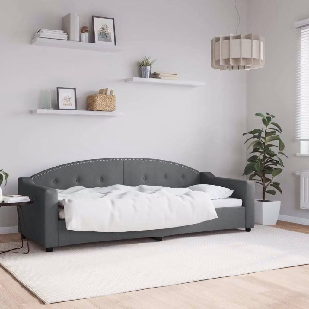 Maison Exclusive - Letto a giorno, colore grigio scuro, 80x200 cm, tessuto