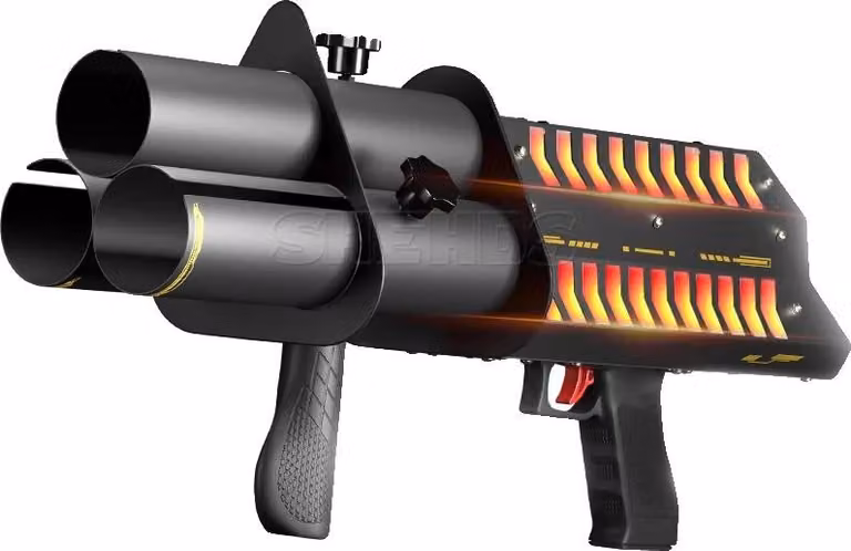 Cannone elettronico da saluto, alimentazione 15W, modalità di sparo manuale, alloggiamento in lega di alluminio ad alta resistenza, 1 pezzo, 3 teste, spina UE