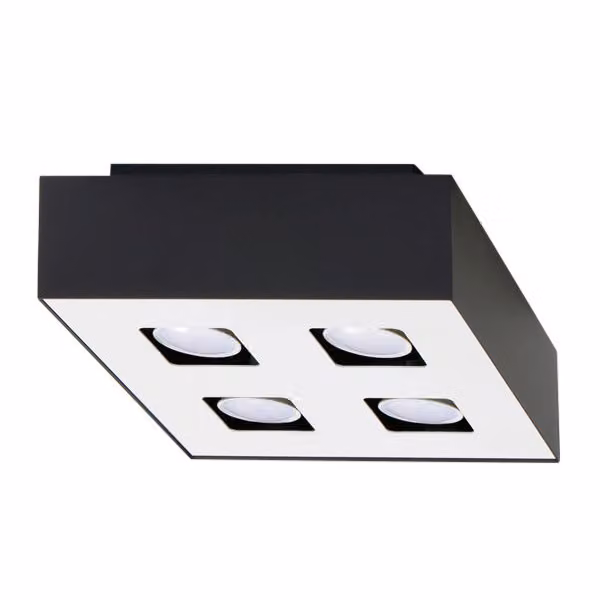 Lampada a soffitto MONO 4 nero 4xGU10 10W acciaio 11x24x24cm Sollux Lighting