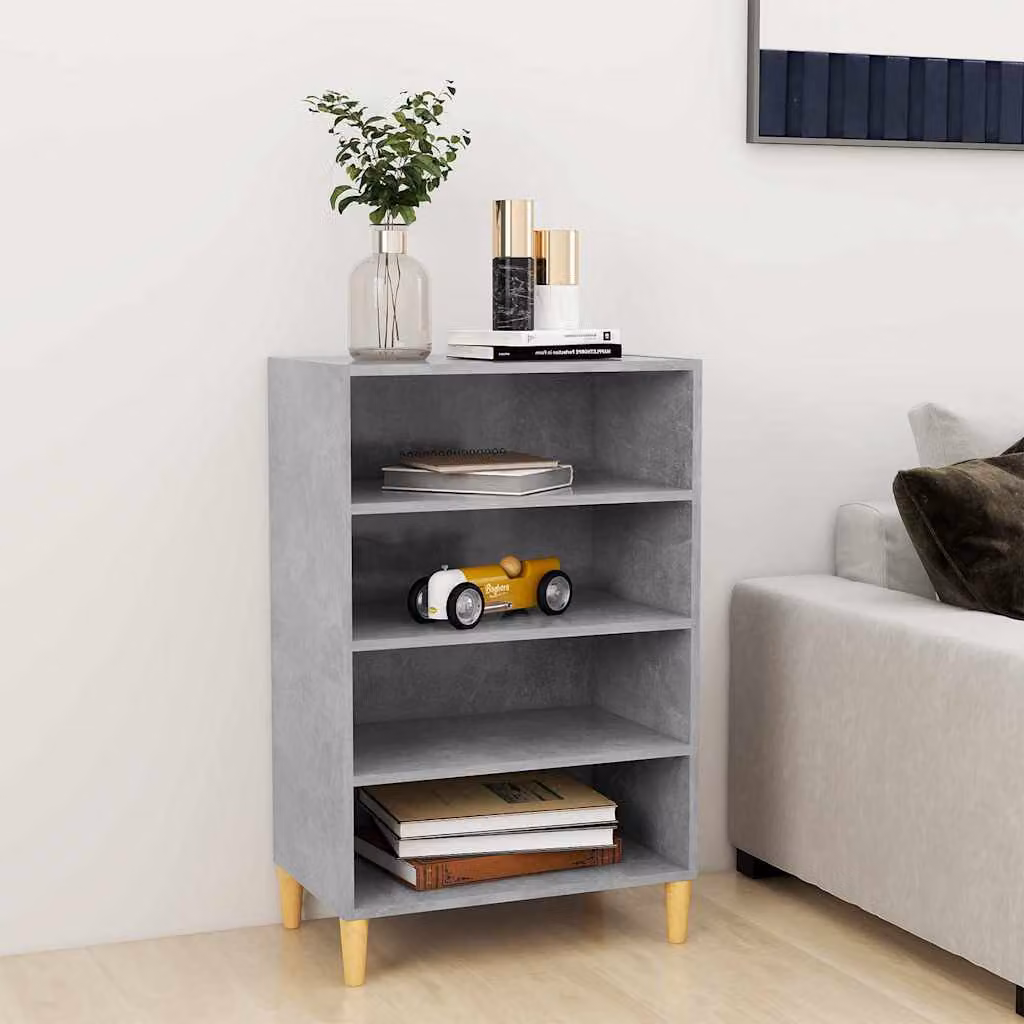 Credenza moderna vidaXL in legno multistrato e MDF, colore grigio cemento, L: 57 cm, P: 35 cm, H: 90 cm