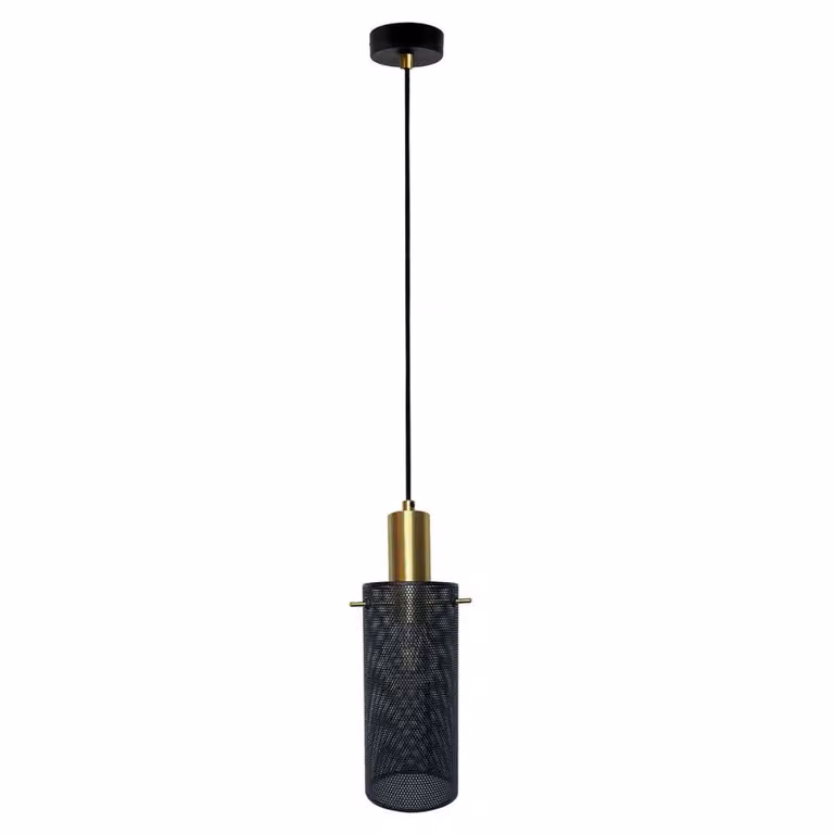 Lampada a sospensione Tirana nero-oro 1xE27x40W in metallo, dimensioni: 155x10x10 cm, IP20, Light Prestige