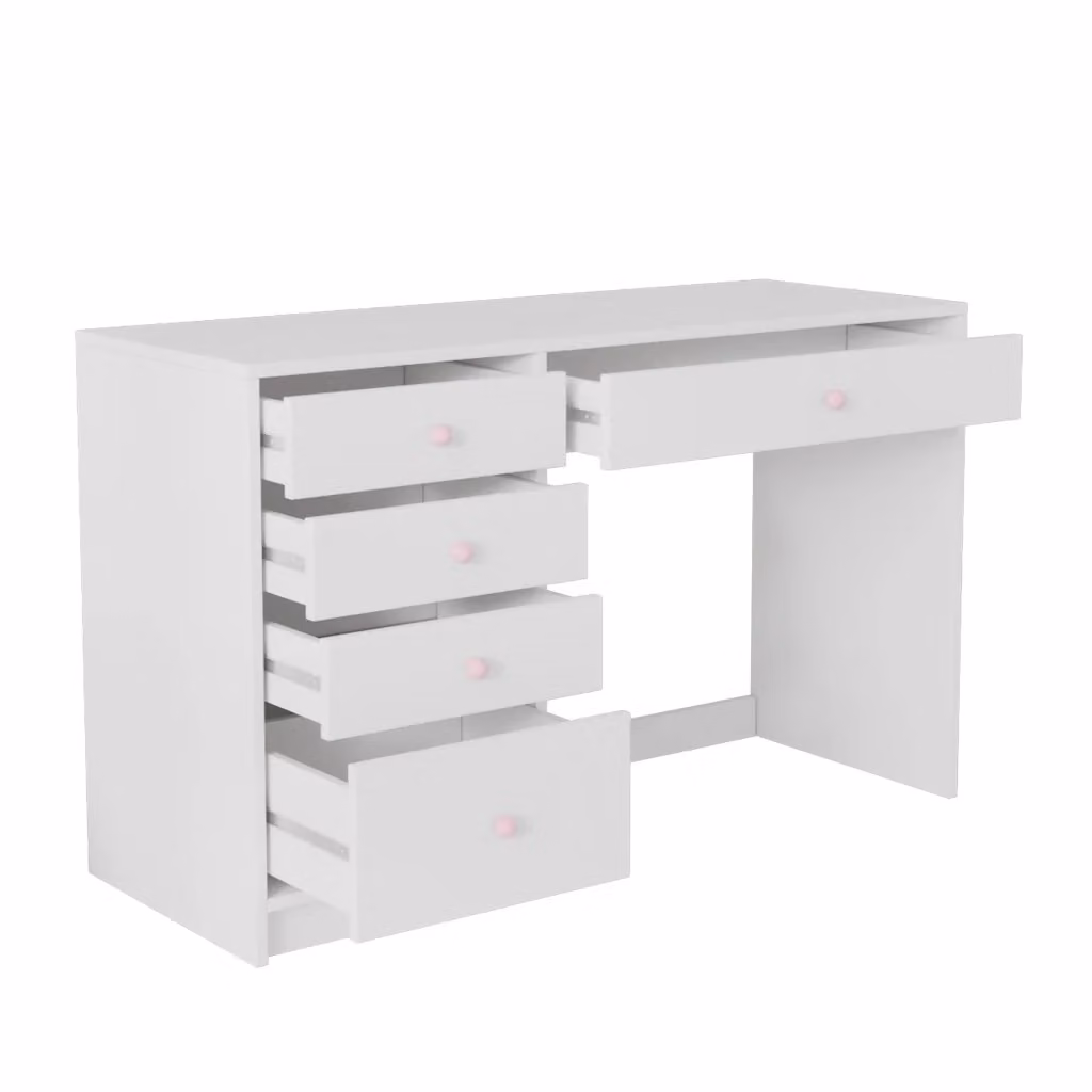 Scrivania per bambini Minimal con cassetti bianca L: 120 cm, P: 45 cm, H: 74 cm – 2