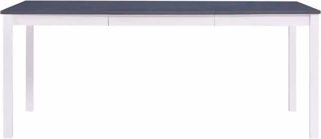 Tavolo da pranzo e da cucina rettangolare in legno di pino bianco e grigio L/P/H: 180 x 90 x 73 cm