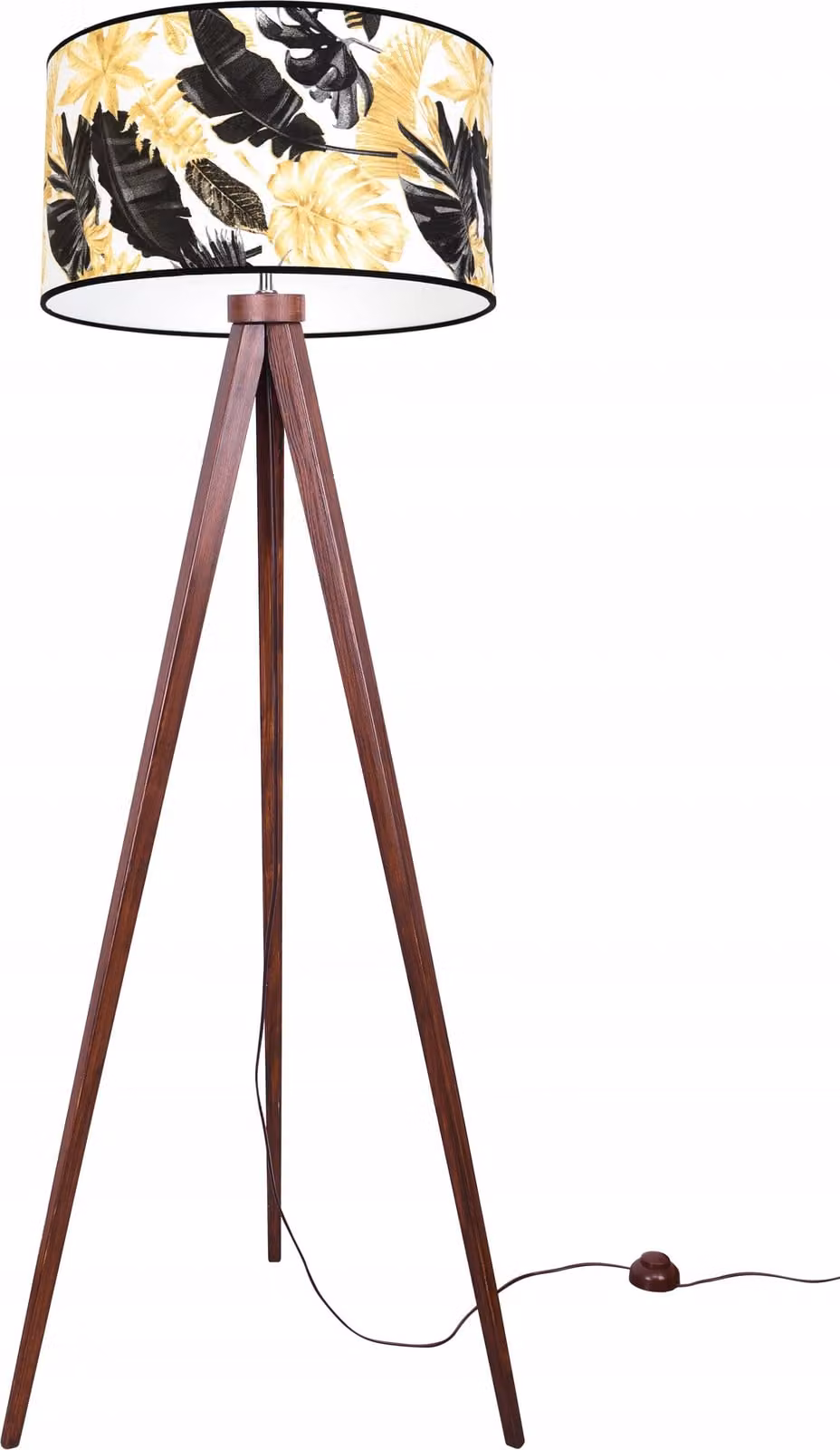 Lampada Da Tavolo Con Piedistallo Paralume Floreale Dorato Led