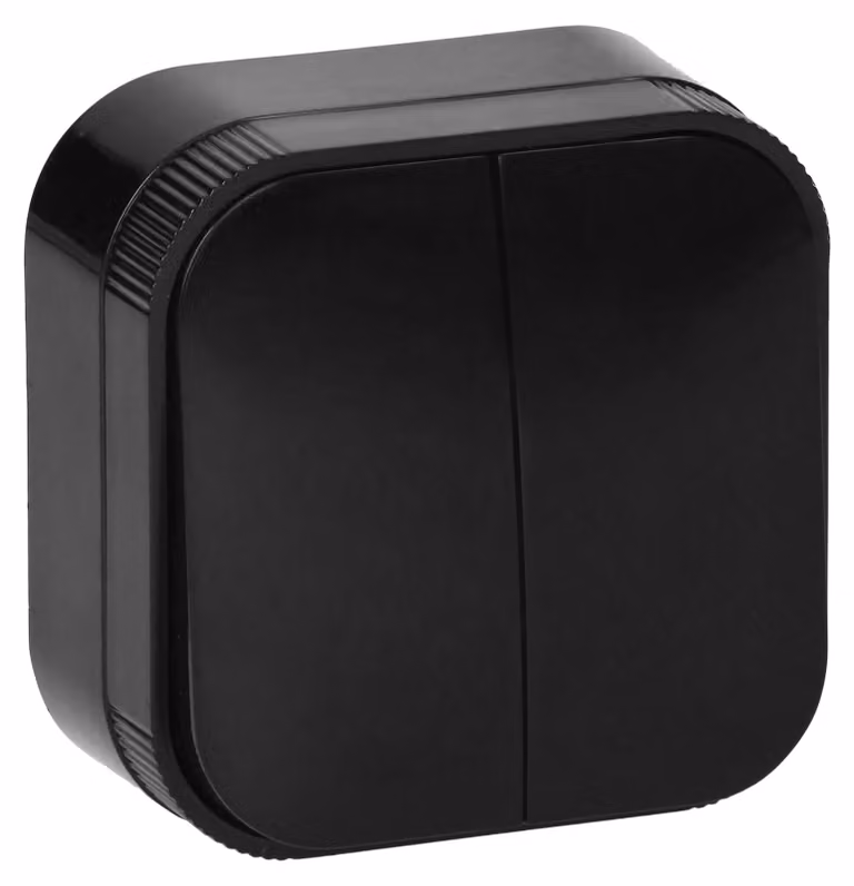 Interruttore bipolare, 10A, grado di protezione IP20, bianco o nero