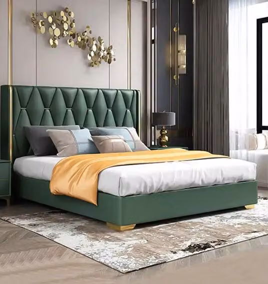 Bett Chesterfield Luxus Betten Barock Rokoko Möbel Hotel Leder Schlafzimmer