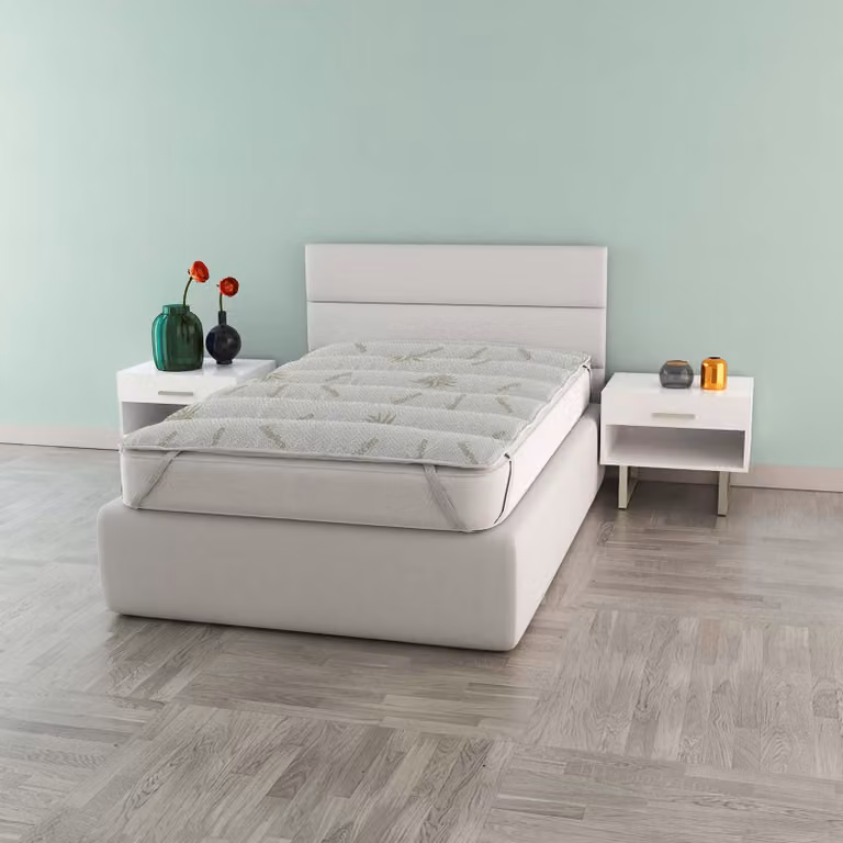 Sottileletta per materasso in Aloe Vera, 85x195 cm, bianca, trapuntata