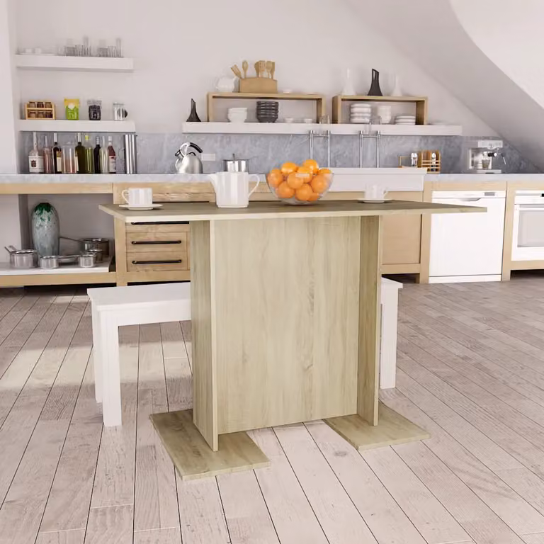 vidaXL Tavolo da Pranzo Rettangolare in Legno Rovere, L/P/H: 110 x 60 x 75 cm