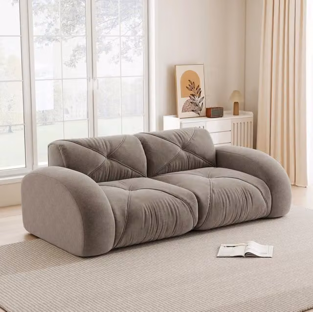 Divano modulare 204x95x76 cm senza struttura; in chenille taupe