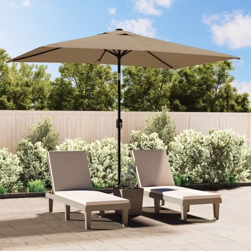 Maison Exclusive - Ombrellone con palo in metallo 300x200 cm Taupe