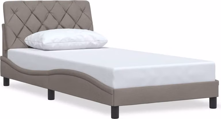Struttura letto senza materasso in tessuto Taupe 100x200 cm