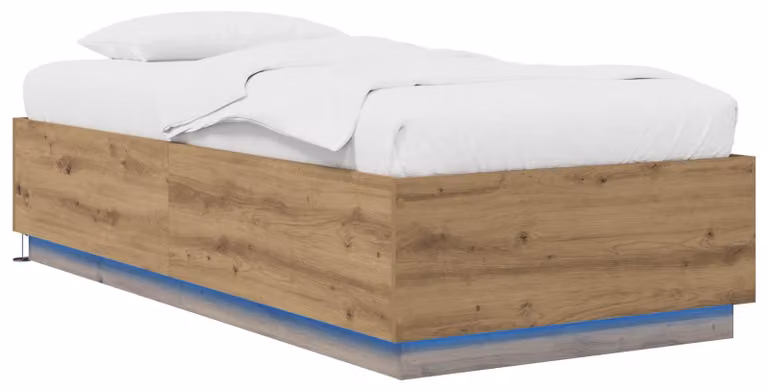 Maison Exclusive - Letto con struttura in legno di quercia, illuminazione LED, dimensioni 80 x 200 cm