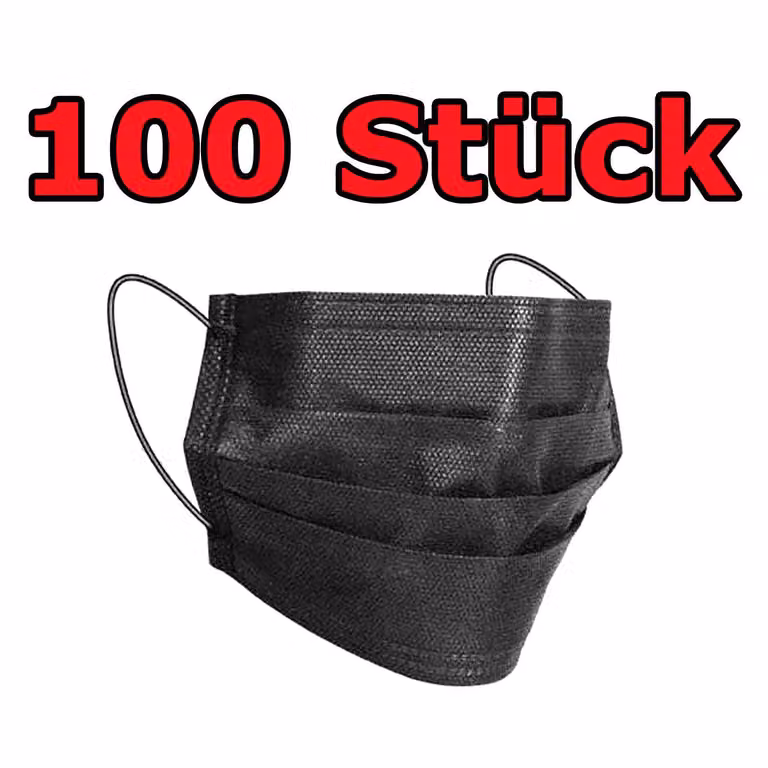 100 mascherine monouso a 3 strati, mascherine igieniche, mascherine per bocca e naso, colore nero