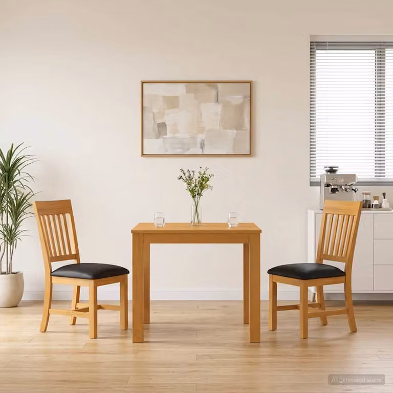 Set da pranzo moderno vidaXL composto da tavolo rettangolare e 3 sedie in legno di quercia, colori nero e marrone, L: 110 cm, P: 75 cm, H: 90 cm