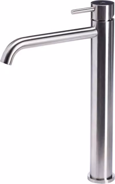 Rubinetto Miscelatore Monocomando Lavabo Alto senza Scarico in Acciaio Inox Satinato Nilo