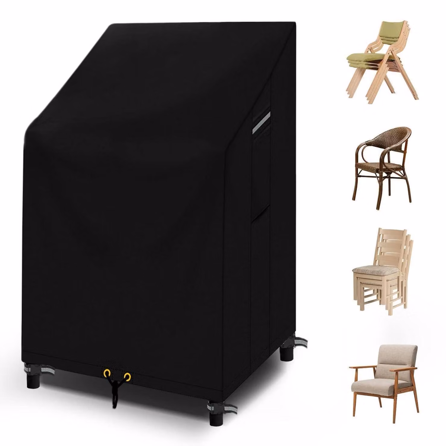 Copertura impermeabile per sedia da giardino, dimensioni 65x65x120/80 cm, con protezione UV, realizzata in tessuto Oxford 600D