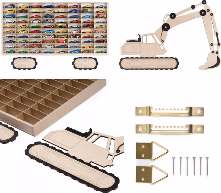 Scaffale Grande Per Auto Hot Wheels Springs 80 Spazi Per Auto Escavatore