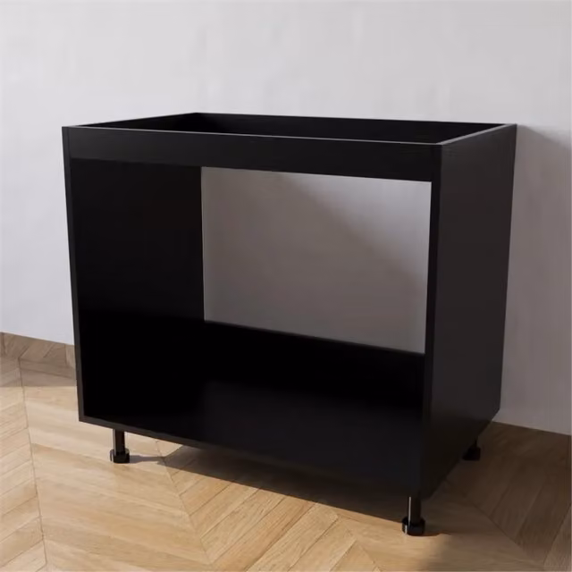 Base lavello Calandrelli nero opaco senza ante L: 80 cm, P: 55,5 cm, H: 72 cm
