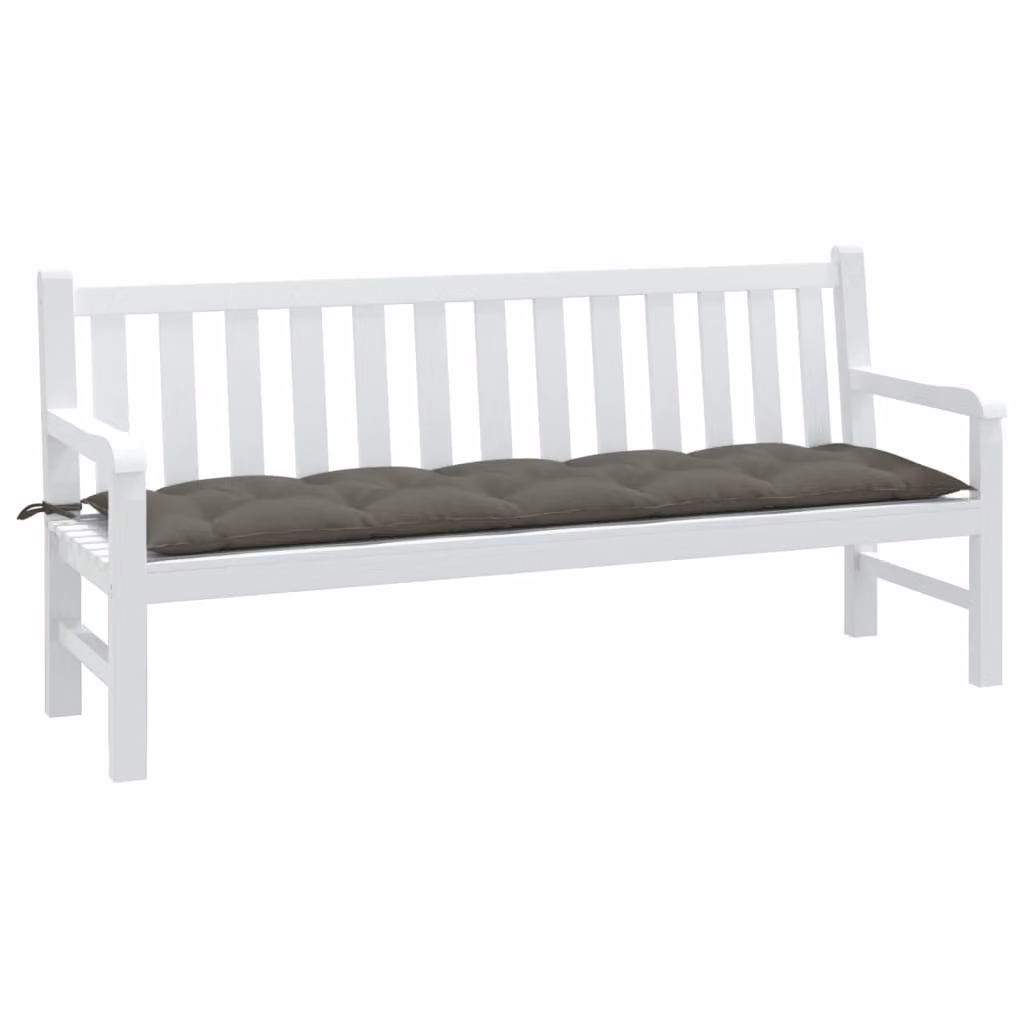 vidaXL Cuscino per Panca da Giardino Grigio con Tessuto in Poliestere L/P/H: 180 x 50 x 7 cm