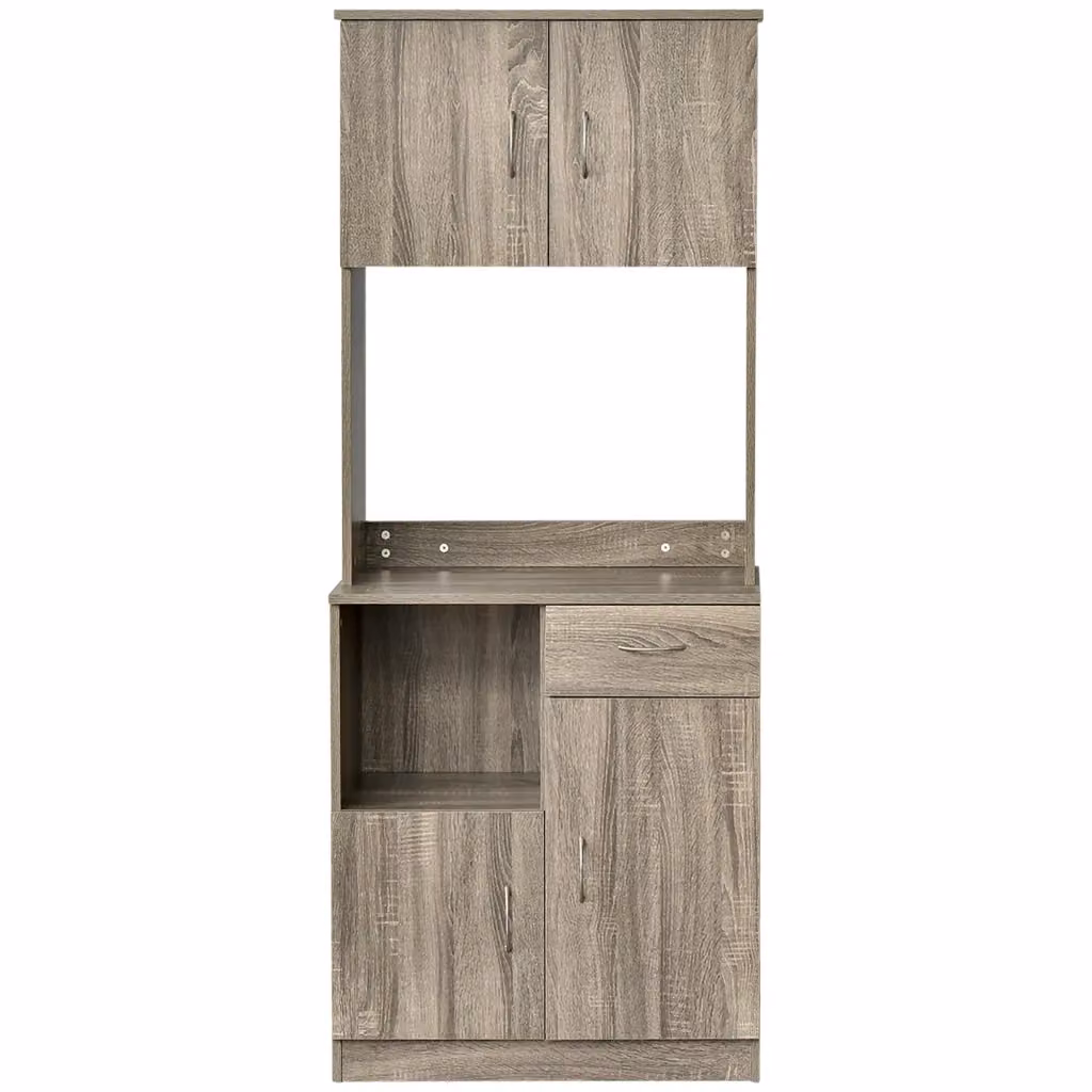 Credenza Moderna in Legno Grigio per Cucina, Sala da Pranzo o Ufficio, L/P/H: 71 x 41 x 178 cm – 2