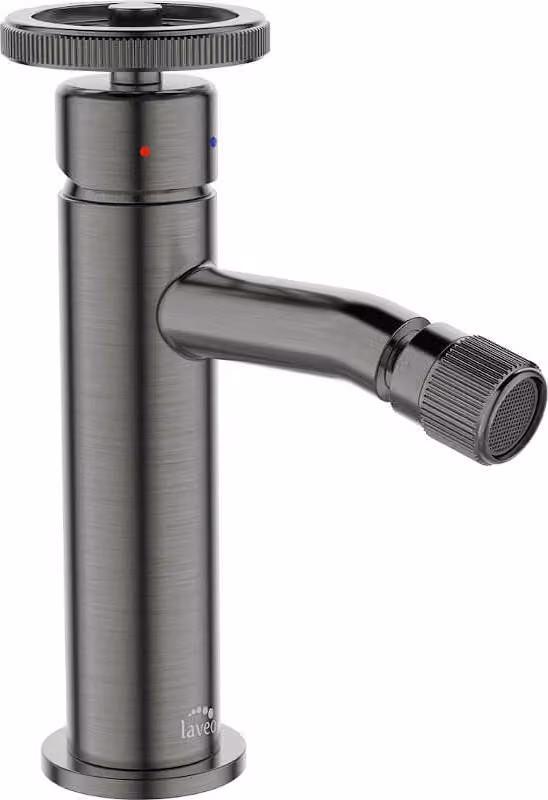 Miscelatore a colonna per bidet, MURO graphite, monocomando, chiusura a scatto, eco, 178 mm, LAVEO BAU_932D