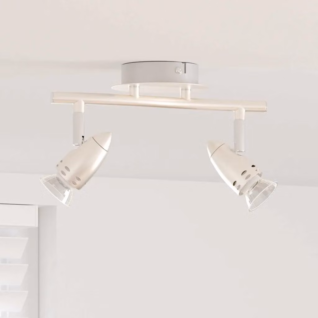 Faretto da soffitto regolabile vidaXL in metallo argento L: 27 cm, P: 10 cm, H: 12 cm