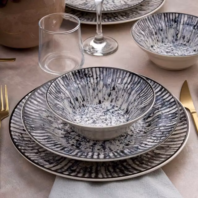 Servizio piatti DMORA Nipa in ceramica, set da 24 pezzi, multicolore – 1