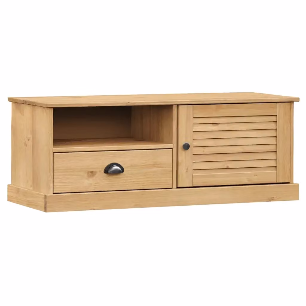 Mobile Porta TV VIGO vidaXL in Legno Massello di Pino Marrone, L/P/H: 106 x 40 x 40 cm – 2