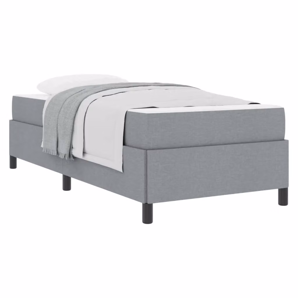 Letto a molle vidaXL con materasso in tessuto grigio, L/P: 190 x 90 cm – 2