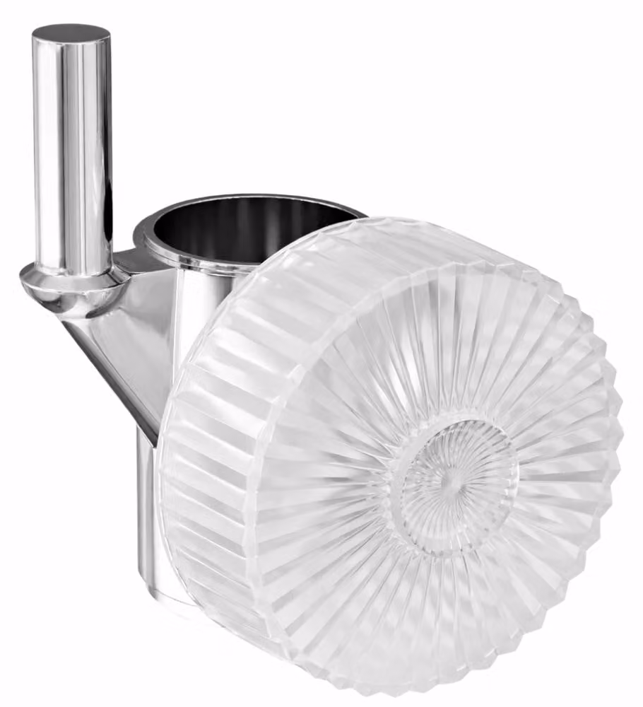 Schläfer - Supporto Scorrevole per Asta Doccia Ø 18 mm | Cursore Saliscendi 812611 con Manopola in Abs Vintage Effetto Cristallo, Perno Ø10 mm | Supporto Doccetta Abs Regolabile in Altezza Cromato