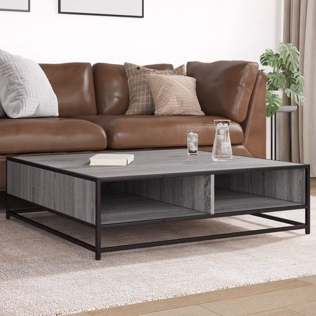 Maison Exclusive - Tavolino grigio Sonoma 100x100x30 cm Materiale ligneo e metallo