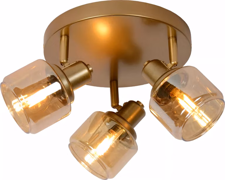 Lampada da soffitto BJORN oro e sfumature dorate, 3xE14x40W, metallo, dimensioni: 16,5x38x38 cm, IP20, Lucide