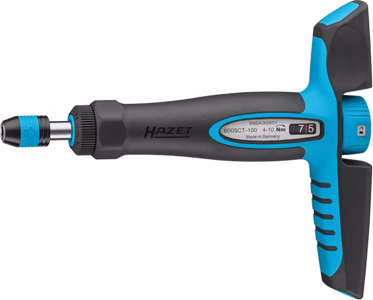 HAZET Drehmomentschraubendreher mit Quergriff (1/4 Zoll Sechskant) 6005CT-100