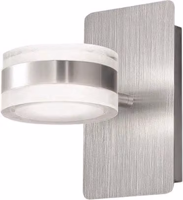 Dunk Fabas Luce Applique da muro rotonda con 2 luci LED da 16W dimmerabile in alluminio argento