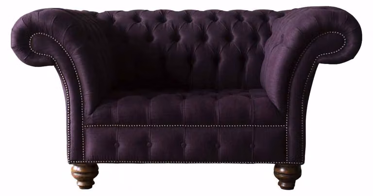 Design Chesterfield Stoff Couch Sessel 1.5 Sitzer Polster Sofas Lounge