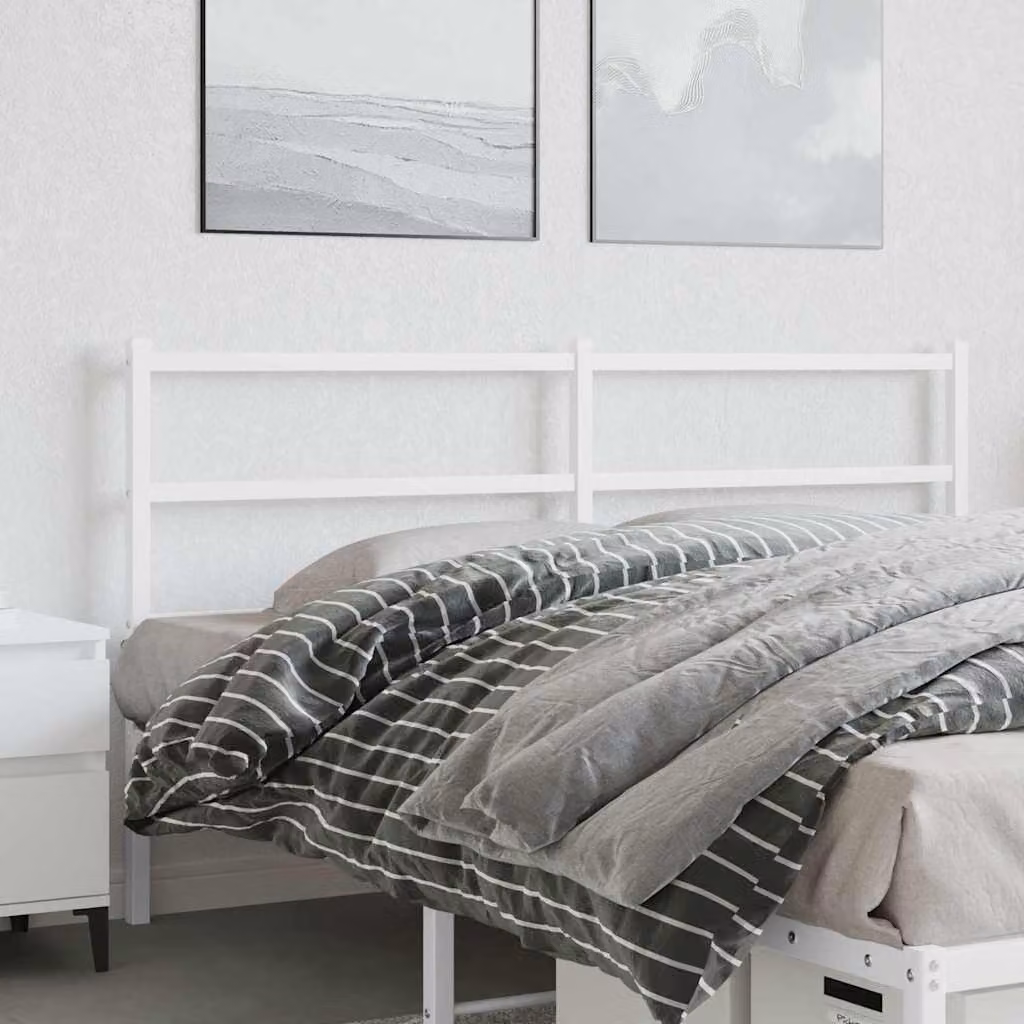 Testiera di ricambio vidaXL in metallo bianco laccato per camera da letto, L: 156 cm