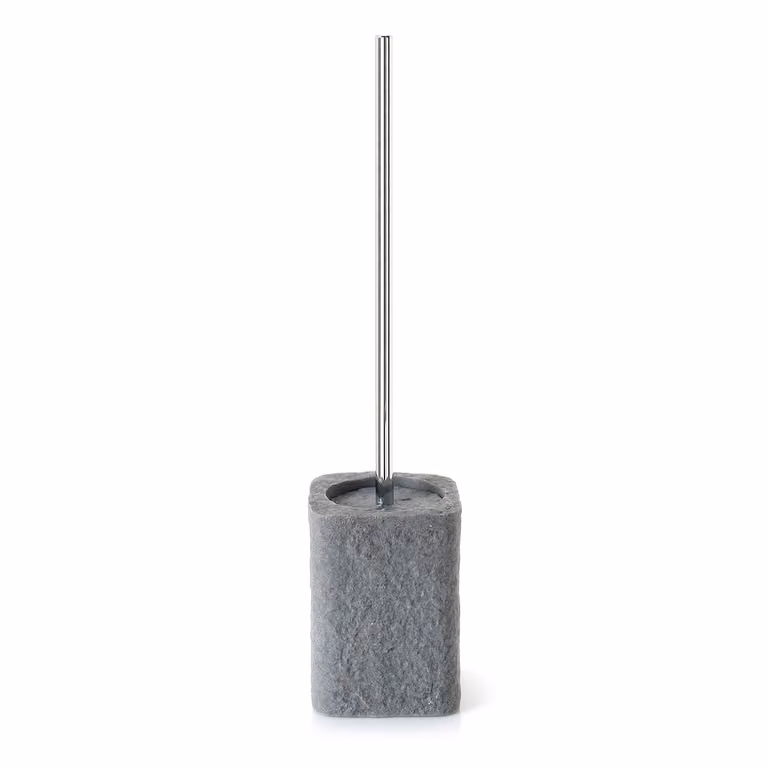 Scopino WC d'appoggio con ciuffo in setole in resina e sabbia AR33 Gedy serie ARIES Grigio
