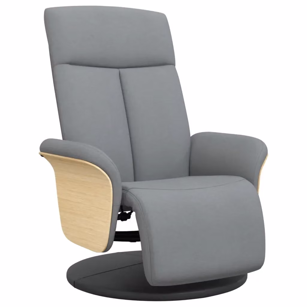 Poltrona Reclinabile Relax vidaXL Grigia con Poggiapiedi e Base Girevole 360 Gradi in Tessuto – 2