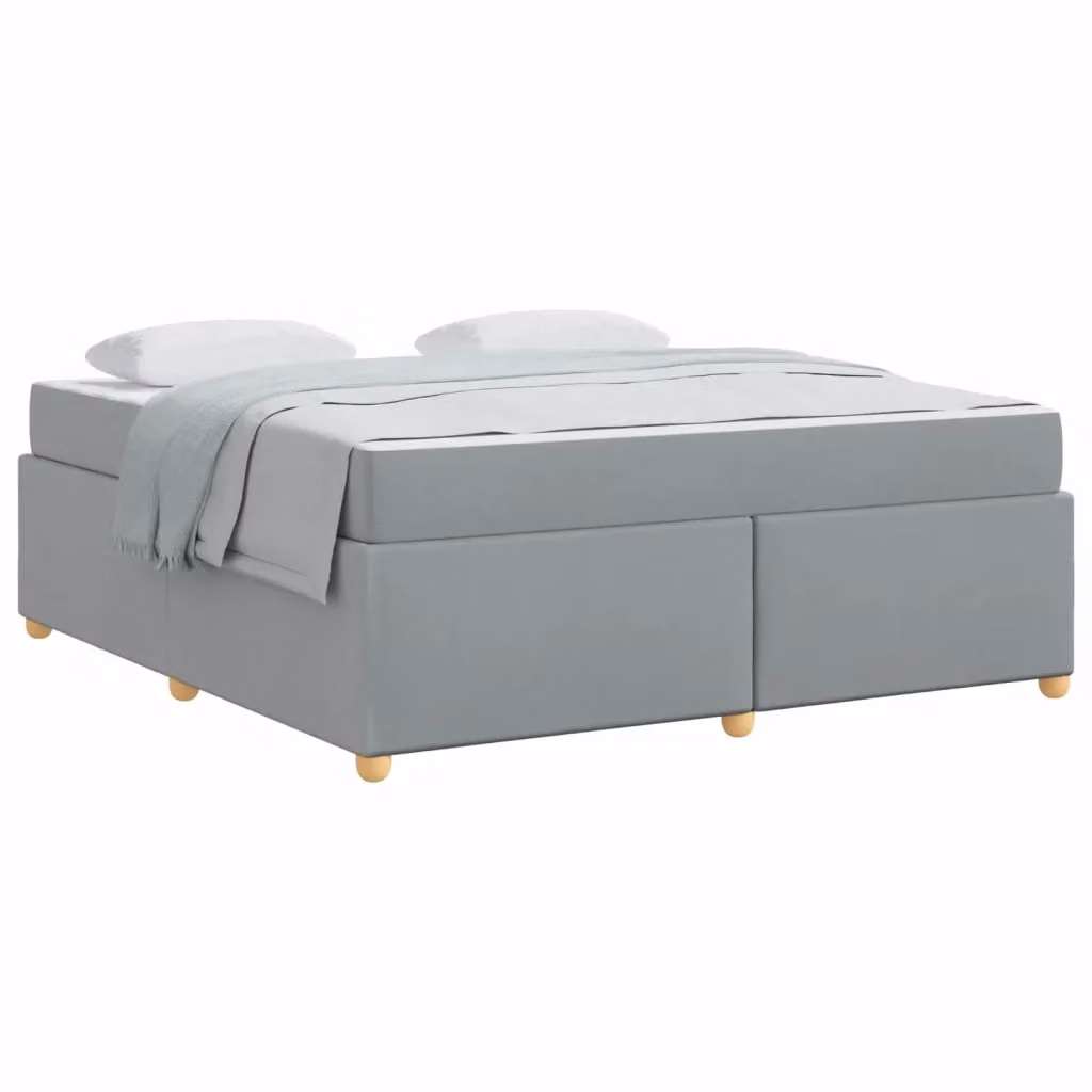 Struttura letto moderna vidaXL in tessuto e legno, L: 180 cm, P: 200 cm, H: 103 cm, Grigio e Nero – 2
