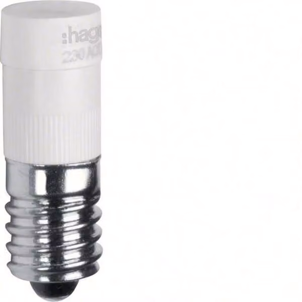 Lampada LED Hager, attacco E10, accessori, modello WDA2727W, colore bianco