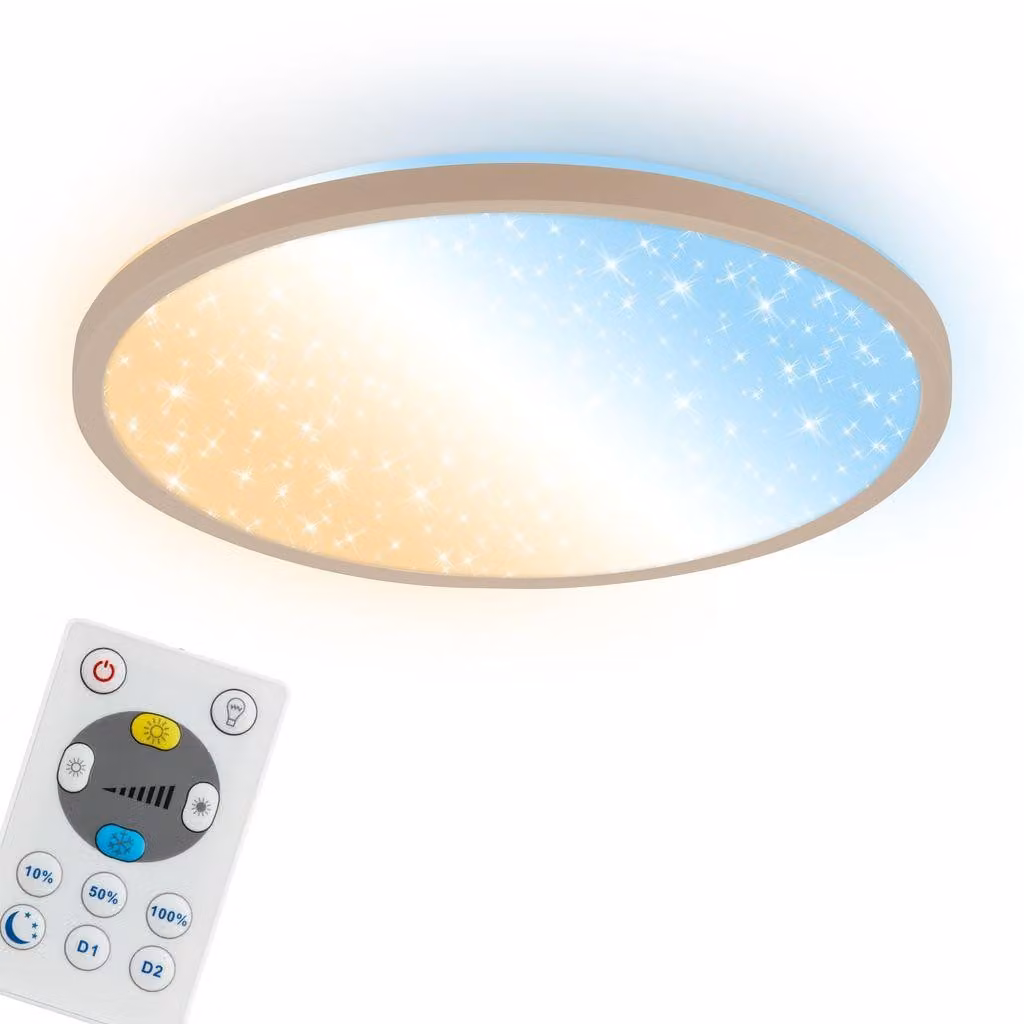 Lampada da soffitto a LED, illuminazione per soggiorno, dimmerabile, con telecomando, controllo della temperatura di colore (CCT)