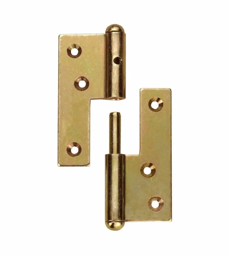Cerniera sfilabile sinistra 80mm con perno fisso zincata gialla