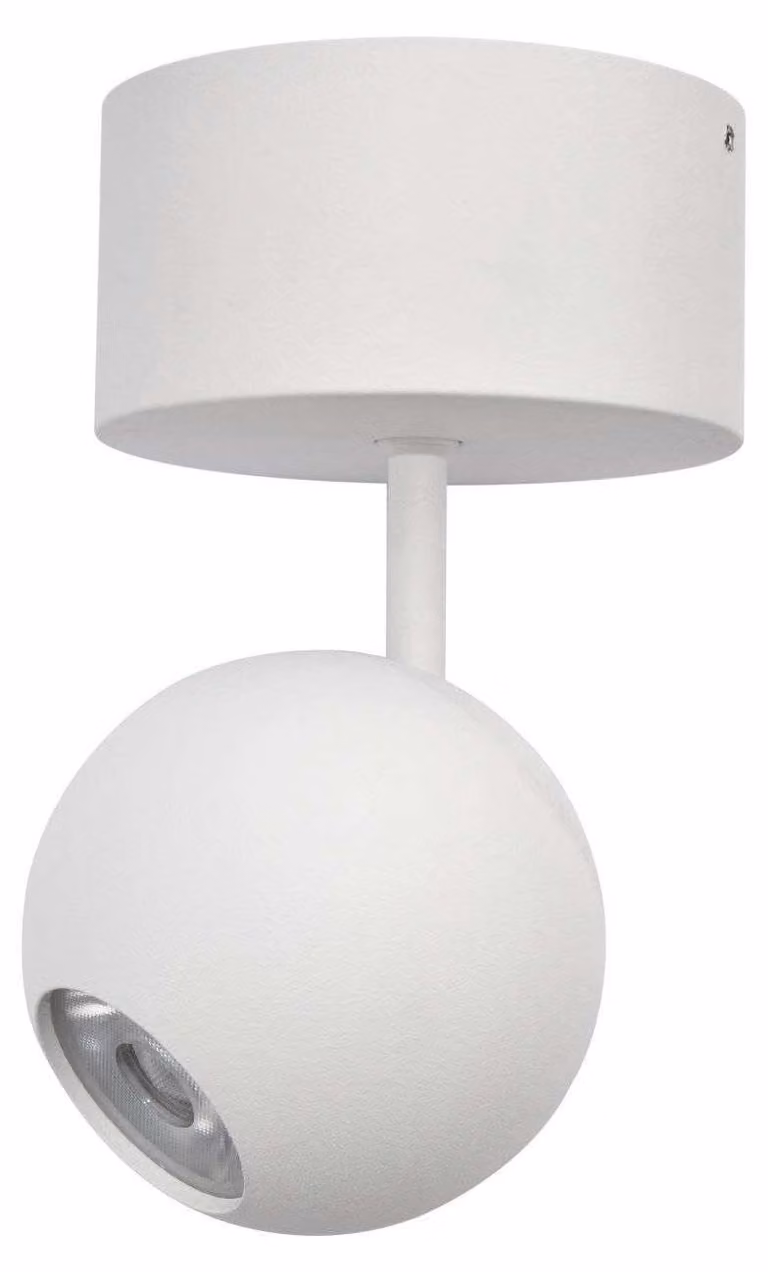 Faretto LED da Soffitto Bora Surface 8,5W 36º 2700K Bianco Opaco, Faro Sferico Orientabile Alta Resa Cromatica - Beneito & Faure