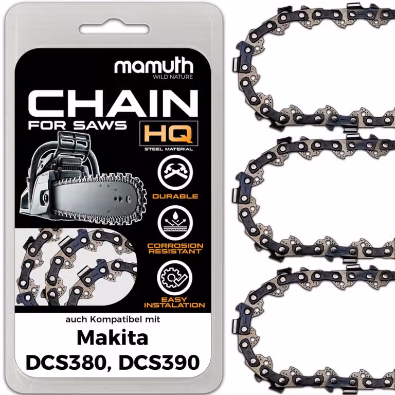 3 catene per motosega, lunghezza 40 cm, passo 1,3 mm, larghezza 3/8", modello 56 TG, compatibili con Makita DCS341, DCS350