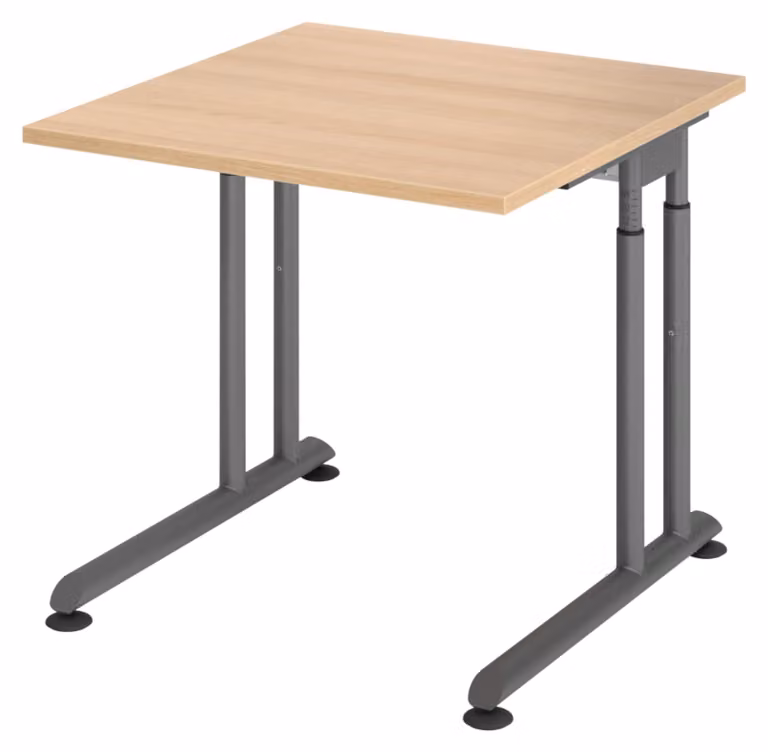 bümö Scrivania Serie-Z - Dimensioni: 80 x 80 cm, struttura: grafite, decorazione: rovere
